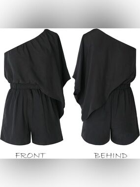 Cupshe One-Shoulder Black Romper